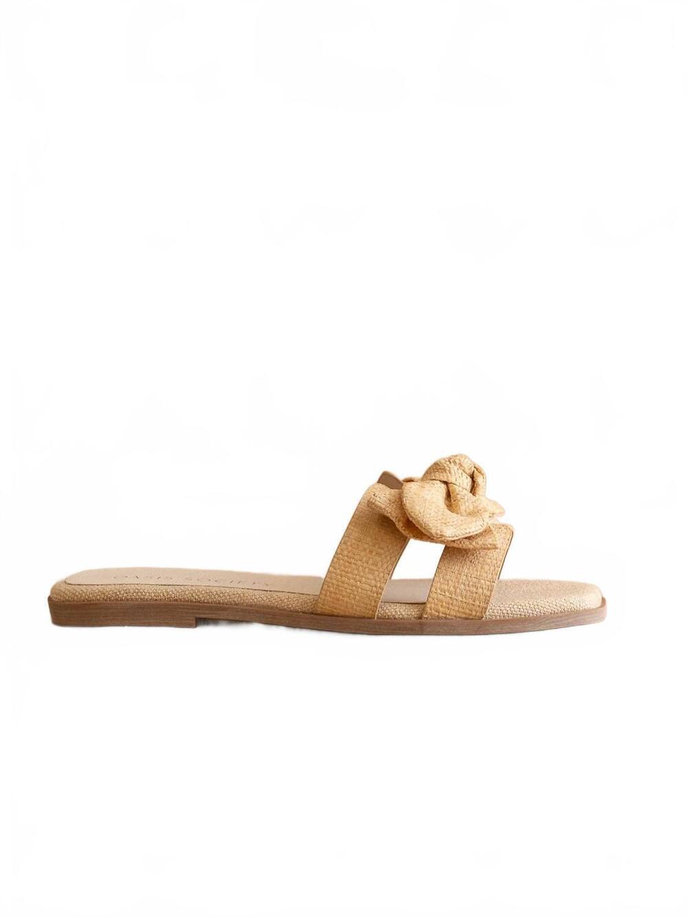 NEW OASIS SOCIETY women's woven bow flat sandal in natural